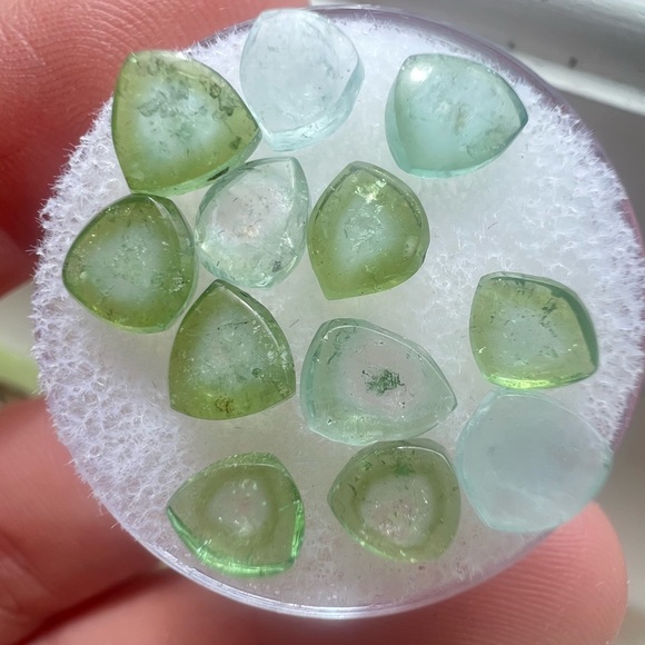 8 carats or genuine watermelon tourmaline polished slices! With gem jar . NICE!! - Picture 15 of 15